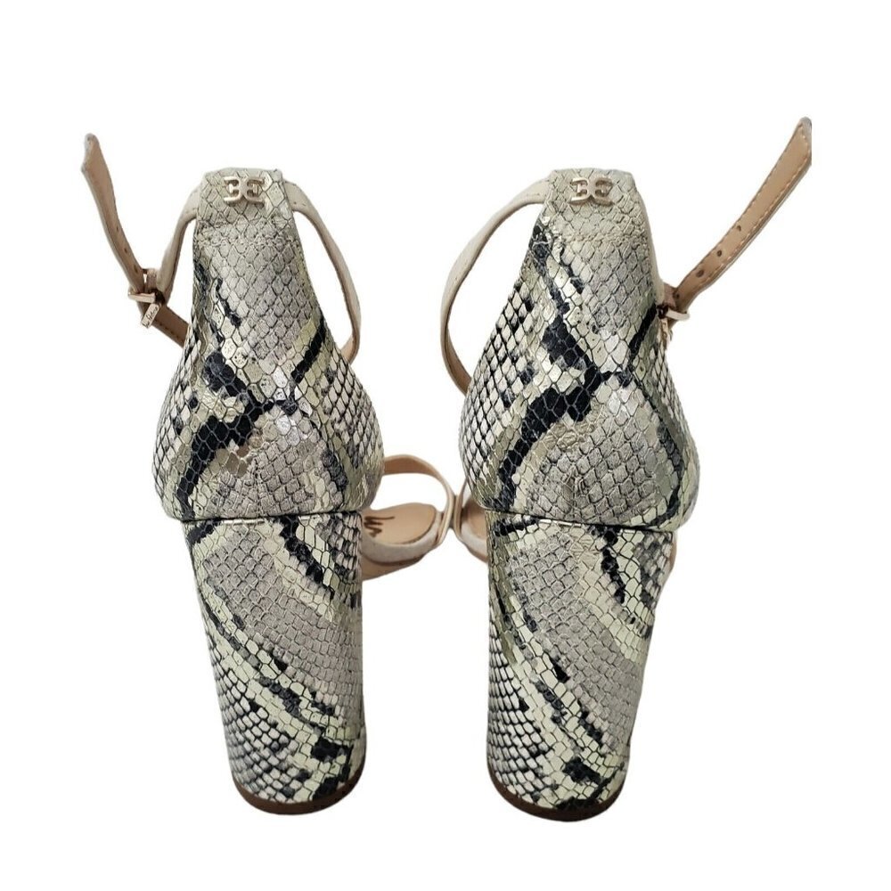 Sam Edelman Womens Sandals 10 Yaro Animal‎ Print Ankle Strap Block Heels Leather - Picture 8 of 11